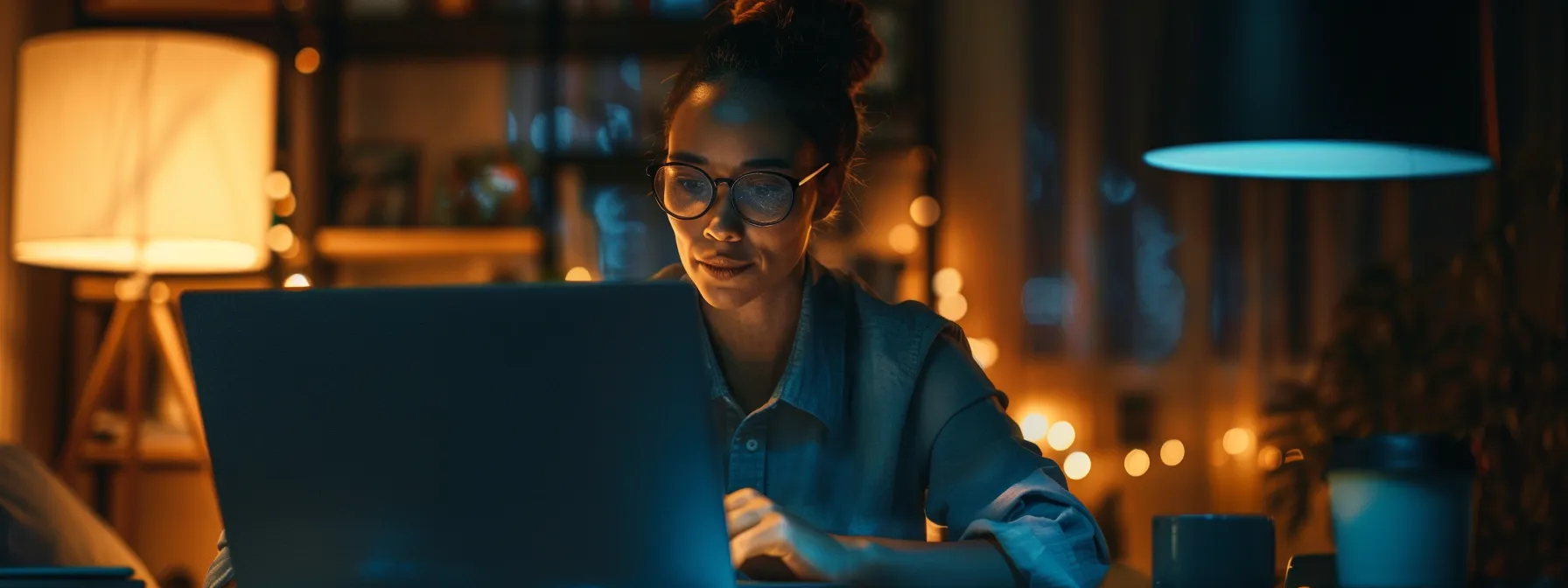 a person working on a laptop with an seo expert providing guidance and support.