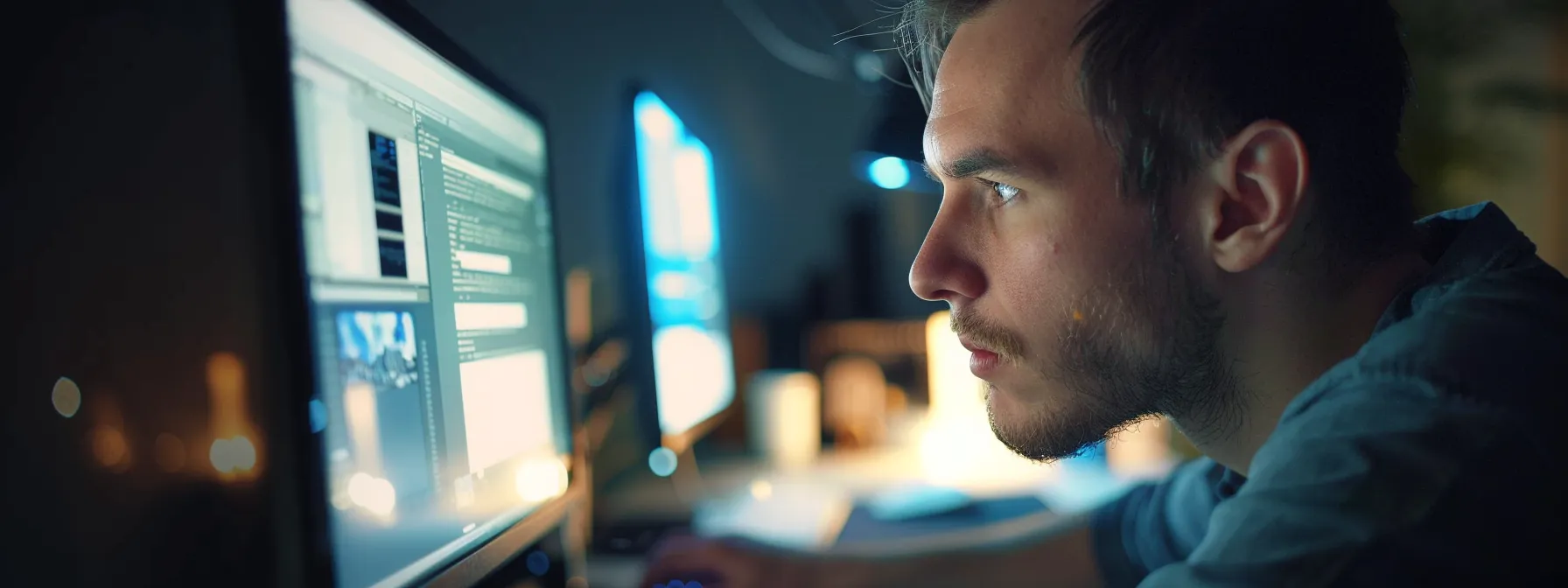 an hvac technician carefully optimizing website content on a computer screen.