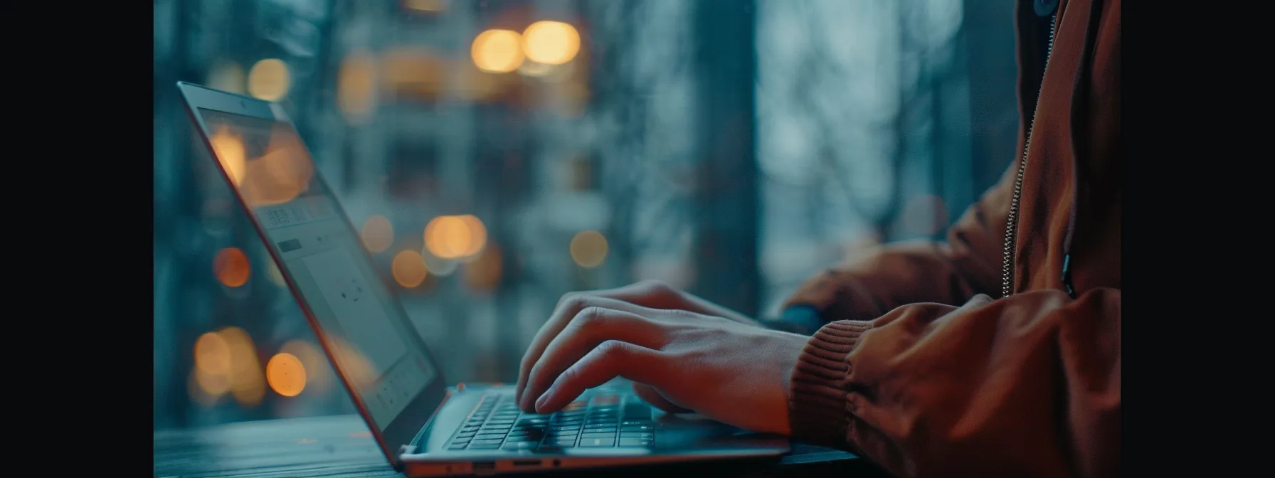 a person using a laptop to search for online reputation repair services in melbourne.