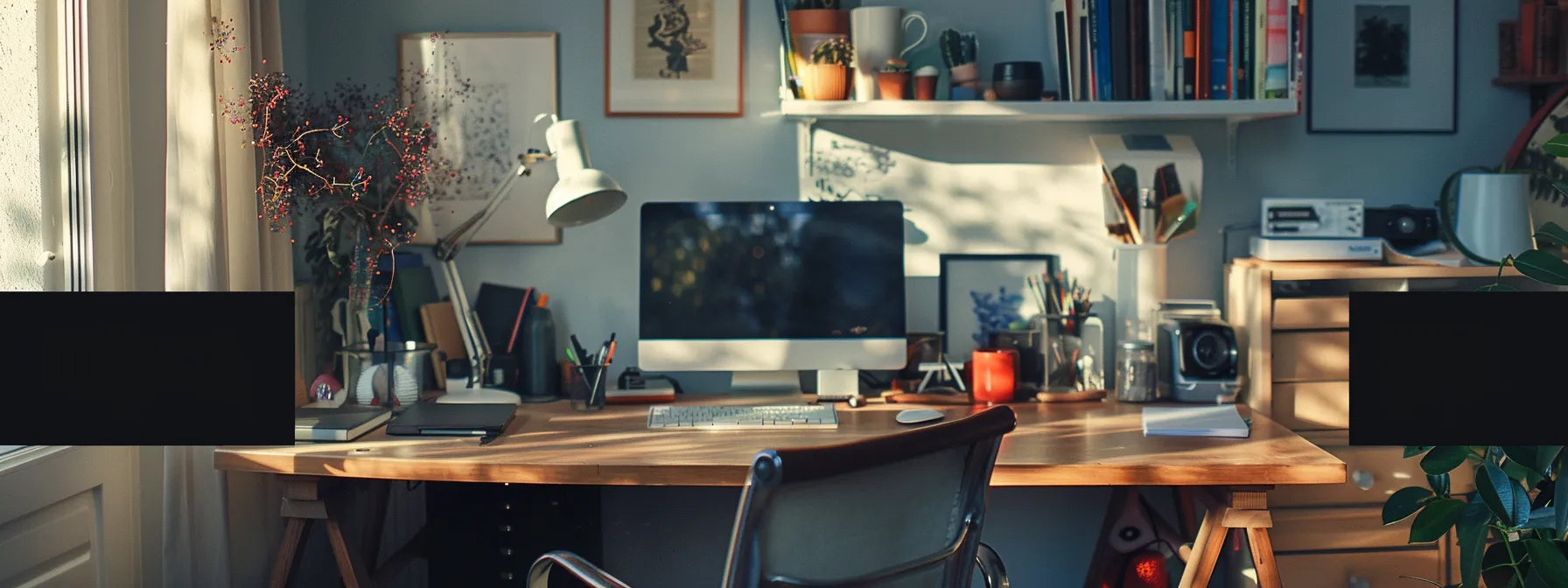 a clean and organized desk with a focused individual working diligently.