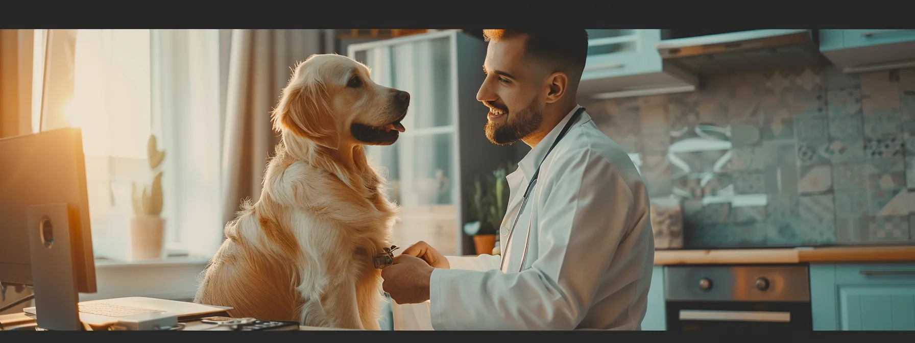 a veterinarian sharing educational content on social media to boost seo efforts and reach more pet owners.