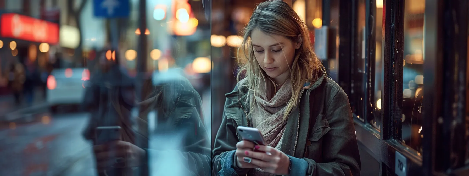 a woman using her smartphone to search for local businesses in melbourne.